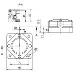 NG flenslagerblok Ø25 - F4 dichte kap, blauw