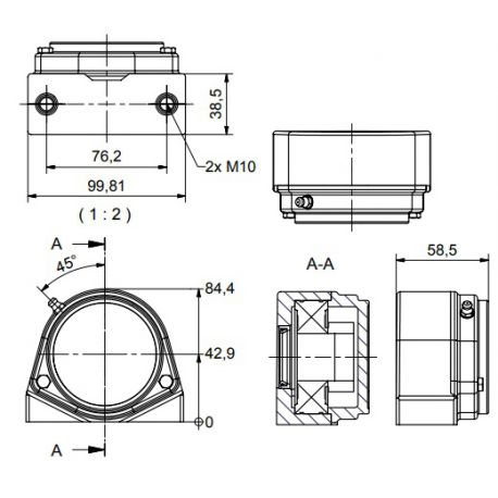 Ø30 - S2 - Pillow block bearing with stainless steel bearing, closed cover, blue