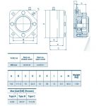 NG flenslagerblok Ø50 - F4 dichte kap, blauw