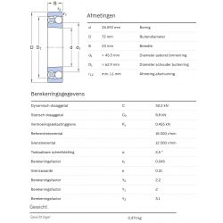 SKF Zelfinstellend kogellager 2207 EKTN9