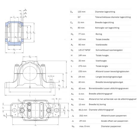 SKF Staand lagerhuis SNL 513-611