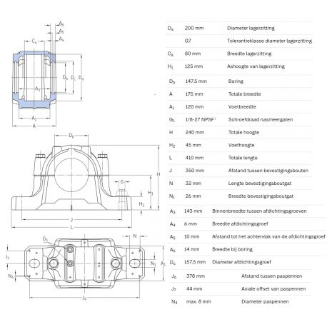 SKF Staand lagerhuis SNL 522-619