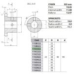 Kettingwiel 12B-1 22T-H 30H7+++ (spiebaan+2xtap)