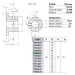 Kettingwiel 10B-1 20T-H 25H7+++ (spiebaan+2xtap)