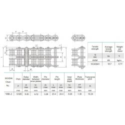 Rollenketting 06B-2 Geomet