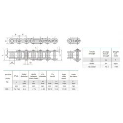 Rollenketting 08B-1 Geomet
