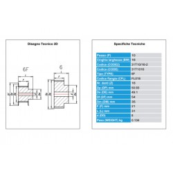 Tandriemschijf Aluminium T10-31 Z=016