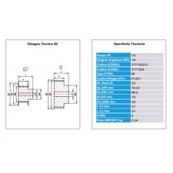 Tandriemschijf Aluminium T10-31 Z=022