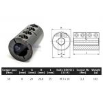 Starre koppeling 1-delig 08mm met spie