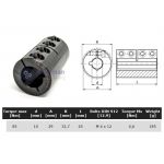 Starre koppeling 1-delig 10mm met spie