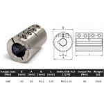 Starre koppeling RVS 1-delig 50mm met spie