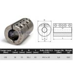 Starre koppeling RVS 1-delig 30mm zonder spie