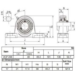 Staand lagerblok UCP 208