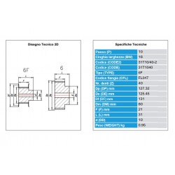 Tandriemschijf Aluminium T10-31 Z=040