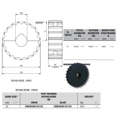 Regina machined split drive sprocket 21T 25mm