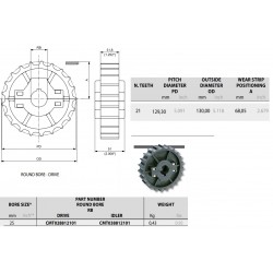 Regina Moulded split drive sprocket21T Ø25