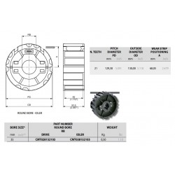 Regina split idler sprocket 21T 35mm Voor ketting P915/PHD915/981M/PHD981