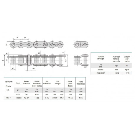 Rollenketting 12B-1