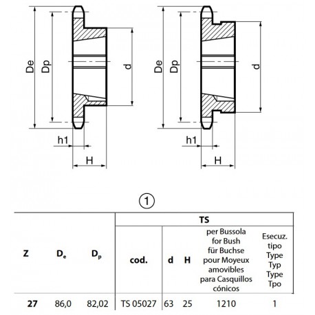 Klembuswiel 06B-1 27T-H 1210