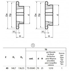 Klembuswiel 06B-1 45T-H 1210