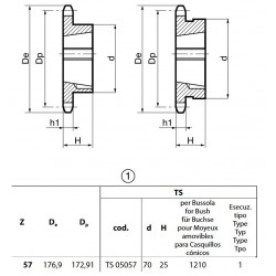 Klembuswiel 06B-1 57T-H 1210