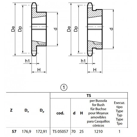 Klembuswiel 06B-1 57T-H 1210