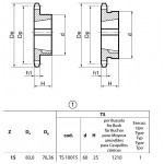 Klembuswiel 10B-1 15T-H 1210