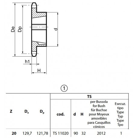Klembuswiel 12B-1 20T-H 2012