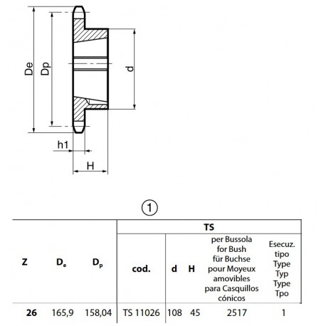Klembuswiel 12B-1 26T-H 2517