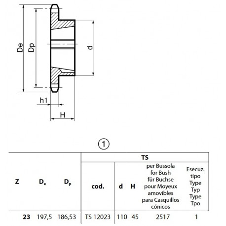Klembuswiel 16B-1 23T-H 2517