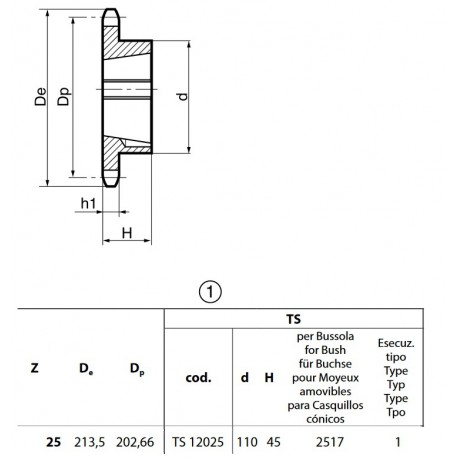 Klembuswiel 16B-1 25T-H 2517
