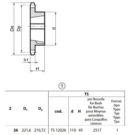 Klembuswiel 16B-1 26T-H 2517