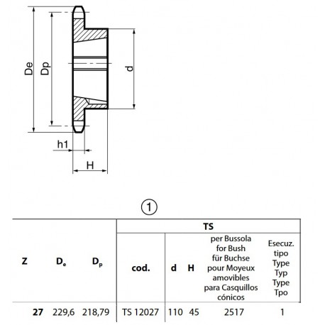 Klembuswiel 16B-1 27T-H 2517