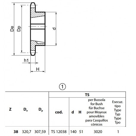 Klembuswiel 16B-1 38T-H 3020