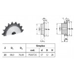 Kettingwiel 06B-1 25T-H