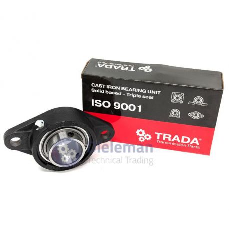 TRADA® flenslagerblok ovaal UCFL stelschroef solid base triple seal